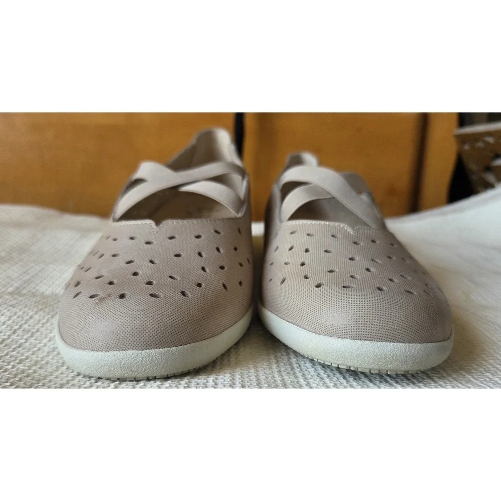 MEPHISTO Womens Karla Perf Shoes SZ 9.5 Nubuck Leather Ballet Flats ~EUC ~